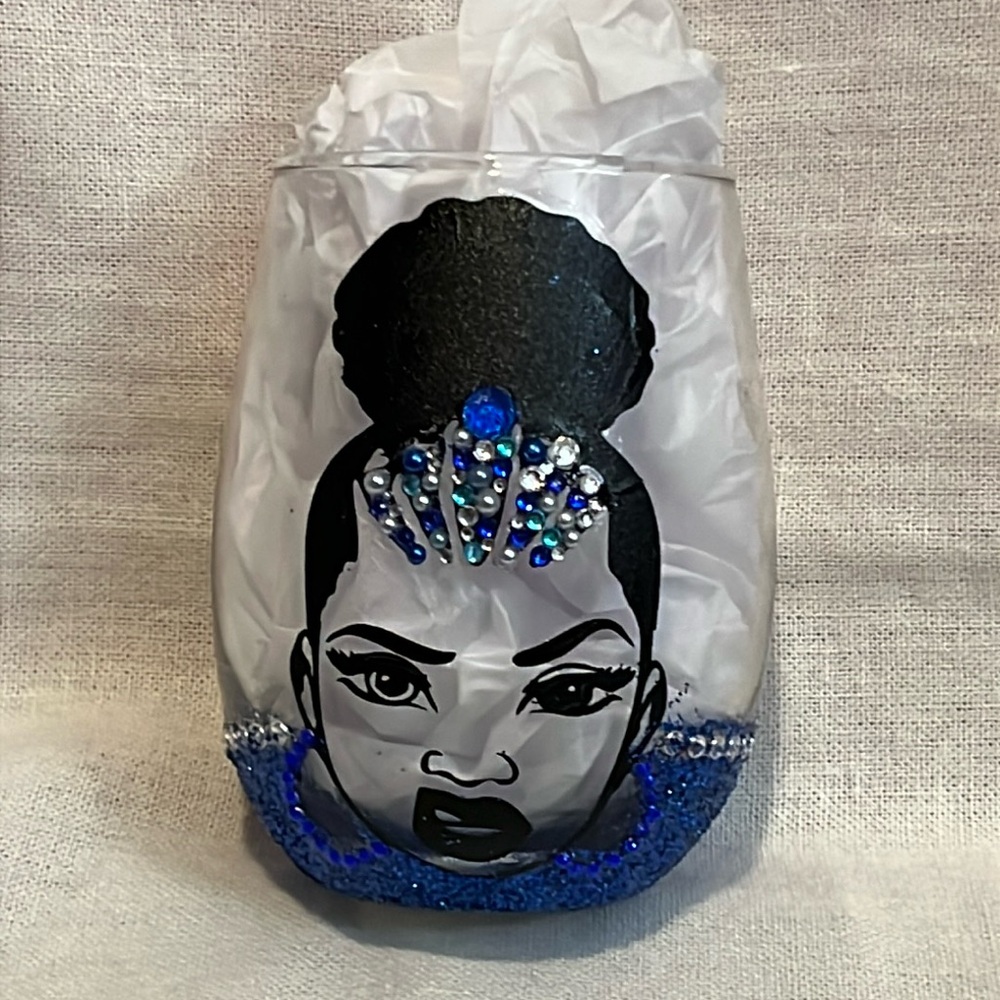 Stemless Blinged Out Wine Glass.